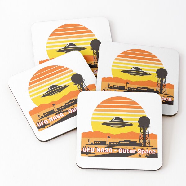 Item preview, Retro UFO Desert Base Sunset Space Exploration Art designed and sold by LoliDesignShop.