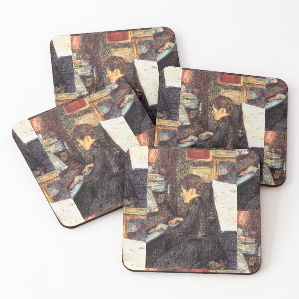 Item preview, Mademoiselle Dihau at the Piano by Henri de Toulouse-Lautrec | Vintage Piano Wall Art Print designed and sold by artofuniverse.