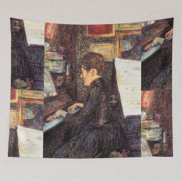 Item preview, Mademoiselle Dihau at the Piano by Henri de Toulouse-Lautrec | Vintage Piano Wall Art Print designed and sold by artofuniverse.