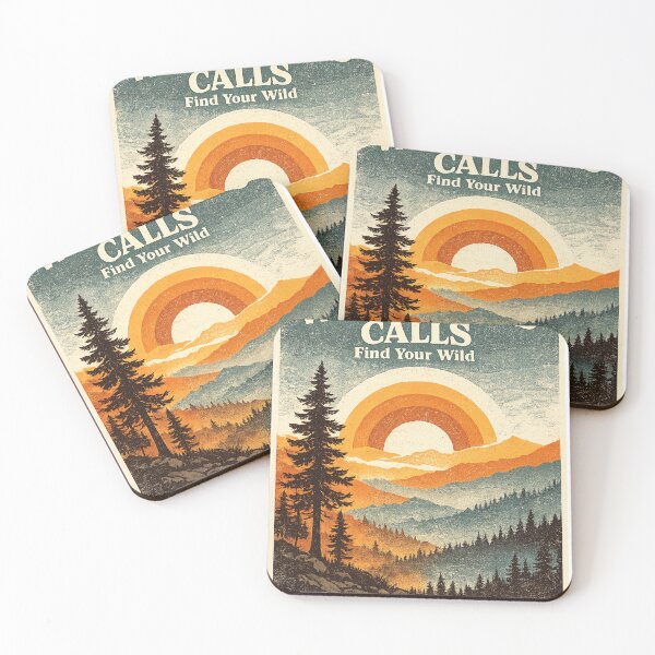 Item preview, Wilderness Calls Retro Mountain Vintage 70s Outdoor Adventure Nature Poster T-Shirt designed and sold by irfanshikh.