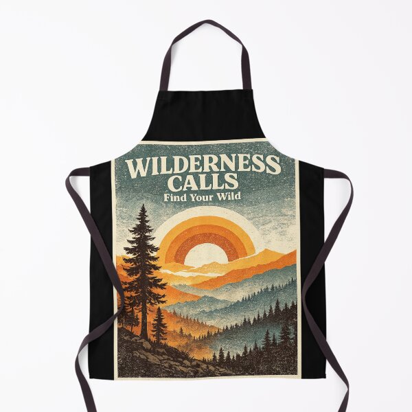 Item preview, Wilderness Calls Retro Mountain Vintage 70s Outdoor Adventure Nature Poster T-Shirt designed and sold by irfanshikh.