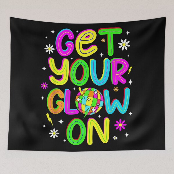Item preview, Get Your Glow On Retro Disco Ball Flower Power Party Vibes designed and sold by ObukiLantara.