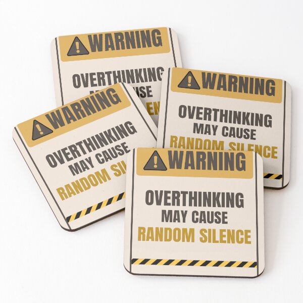 Item preview, Vintage Warning Overthinking May Cause Random Silence Beige Aesthetic Design designed and sold by Uvclick.
