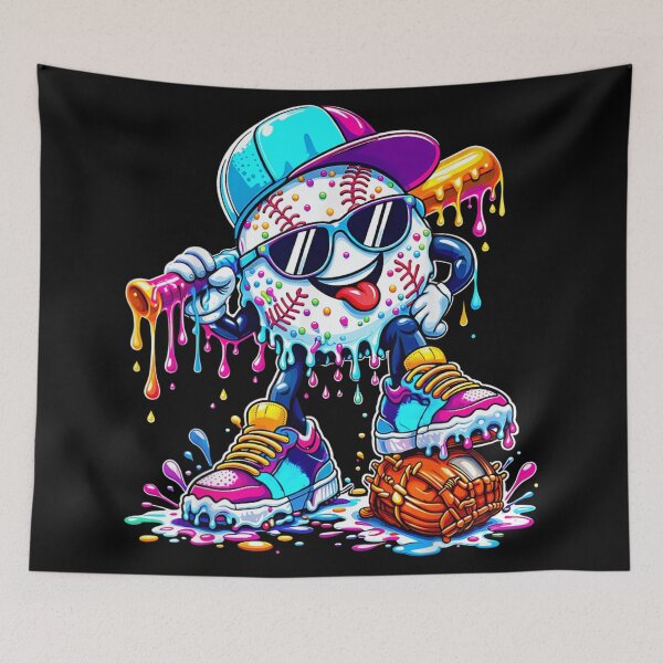 Item preview, Cool Drip Baseball Character Wearing Sunglasses And Sneakers Sport Streetwear Art designed and sold by ObukiLantara.