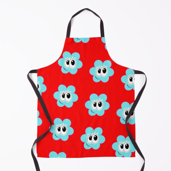 Item preview, Electric Teal Smirking Flower Pattern designed and sold by MVINDESIGNS.