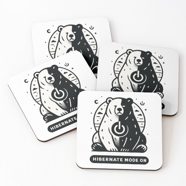 Item preview, Minimalist Bear Hibernate Mode ON | Funny Animal Design designed and sold by LibbArt.