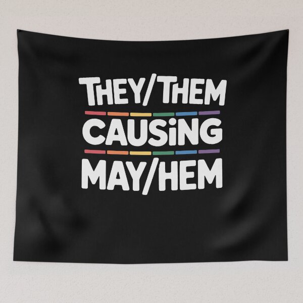 Item preview, They Them Causing Mayhem Funny Non-Binary Pride Gift designed and sold by Say It With Ink.