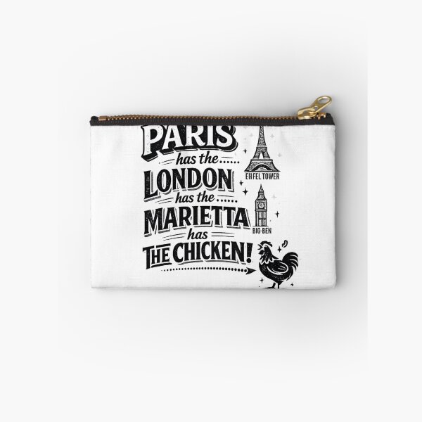 Item preview, Paris Has the Eiffel Tower London Has Big Ben Marietta Has The Chicken Funny T-ShirtVintage designed and sold by Omarmadani.