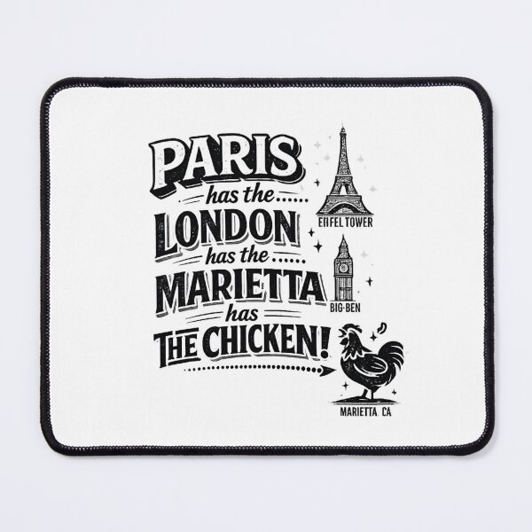 Item preview, Paris Has the Eiffel Tower London Has Big Ben Marietta Has The Chicken Funny T-ShirtVintage designed and sold by Omarmadani.