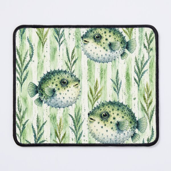 Item preview, Watercolor Puffer Fish Pattern | Coastal Ocean Seamless Design designed and sold by TheSlowShore.
