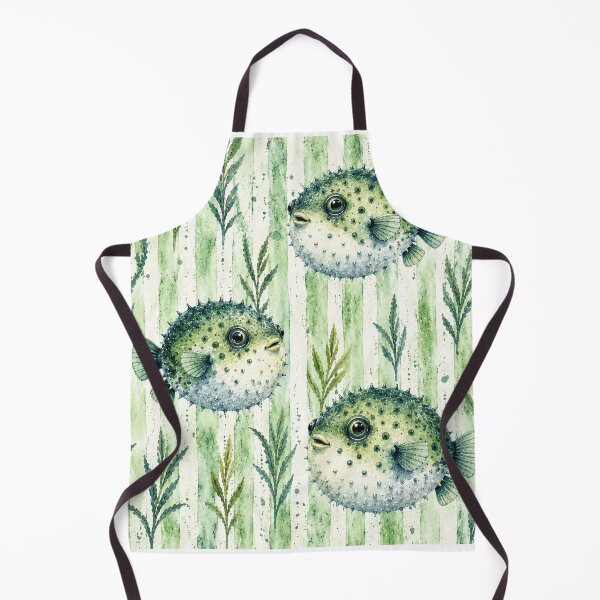 Item preview, Watercolor Puffer Fish Pattern | Coastal Ocean Seamless Design designed and sold by TheSlowShore.