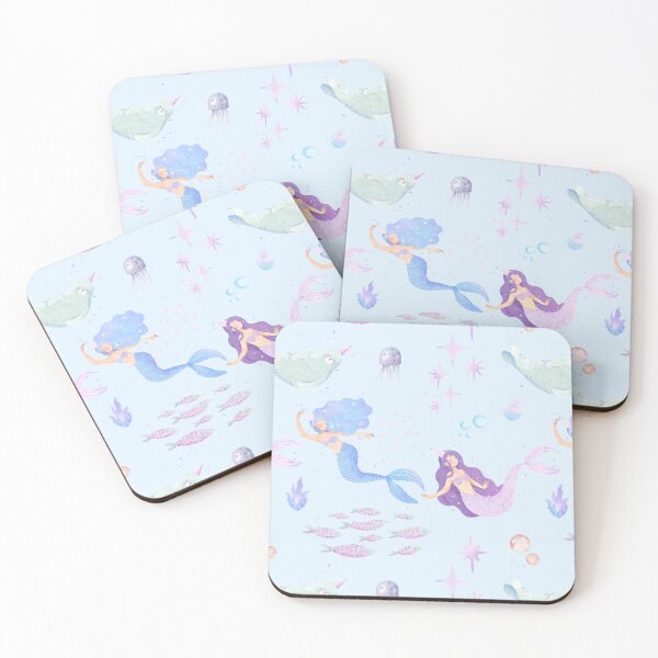 Item preview, Patrón de fiesta de sirenas en tonos pastel designed and sold by hannah01789.