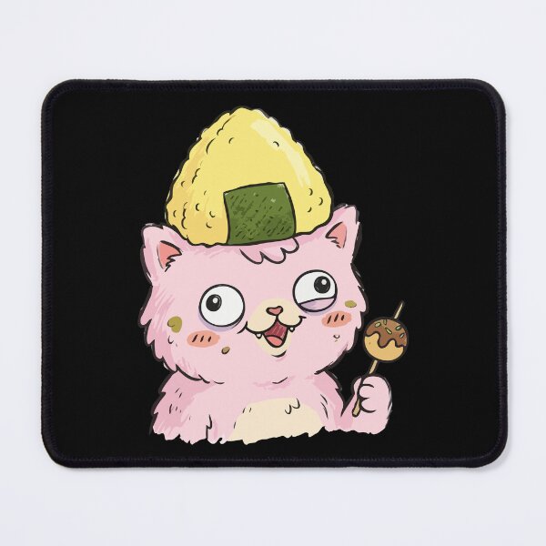 Item preview, Pink Dazed Feline Japanese Foodie designed and sold by Emegan Print Art.