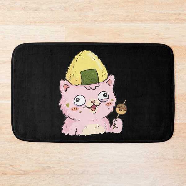 Item preview, Pink Dazed Feline Japanese Foodie designed and sold by Emegan Print Art.
