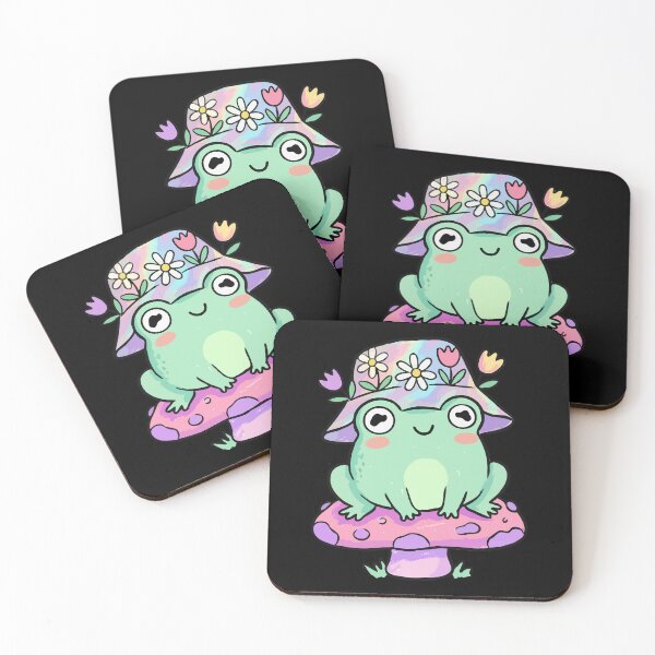Item preview, Charming Amphibian Wearing Iridescent Botanical Headwear designed and sold by Emegan Print Art.