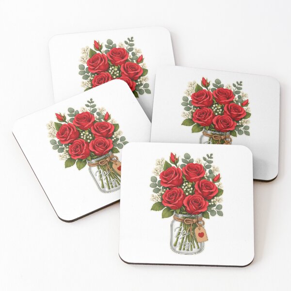 Item preview, Kawaii Red Roses Mason Jar Sticker designed and sold by Blushbomb.