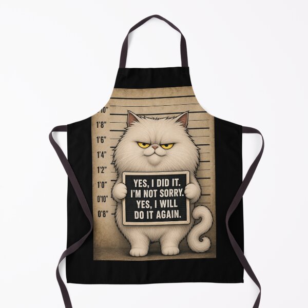 Item preview, Grumpy, fugitive Persian Cat Mugshot Confession designed and sold by digitalbitcraft.