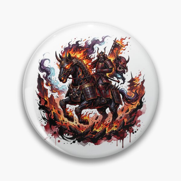 Item preview, Shogun’s Hell-Steed: Armored Demon War Horse in Fire and Ink designed and sold by OnikaD art.