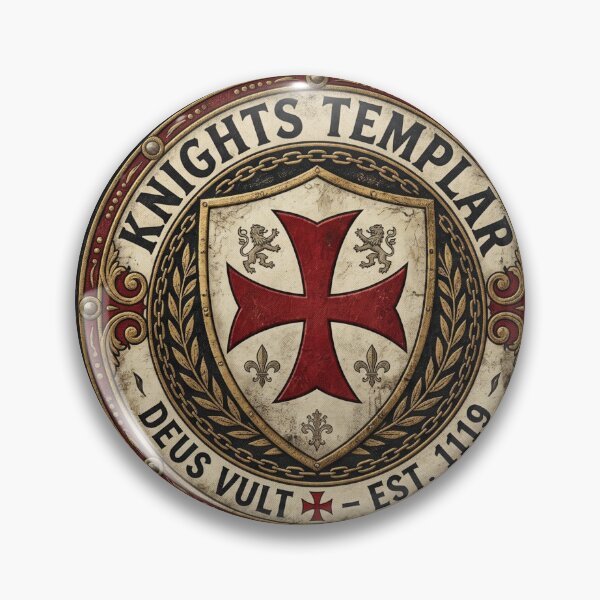 Item preview, Knights Templar – Deus Vult Medieval Crusader Emblem Badge designed and sold by ElNiro.
