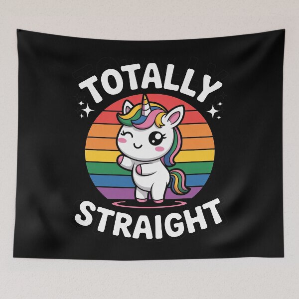 Item preview, Totally Straight Funny Sarcastic LGBT Pride Unicorn Gift designed and sold by Say It With Ink.