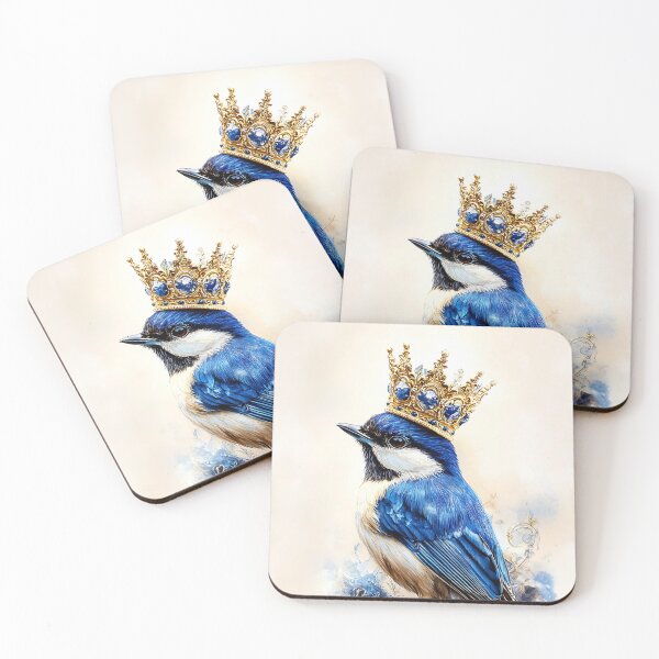 Item preview, Crown wearing blue bird designed and sold by MartiMagna.