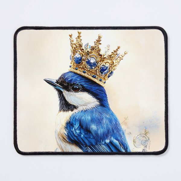 Item preview, Crown wearing blue bird designed and sold by MartiMagna.