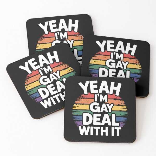 Item preview, Yeah I'm Gay Deal With It Funny Bold LGBT Pride Gift designed and sold by Say It With Ink.