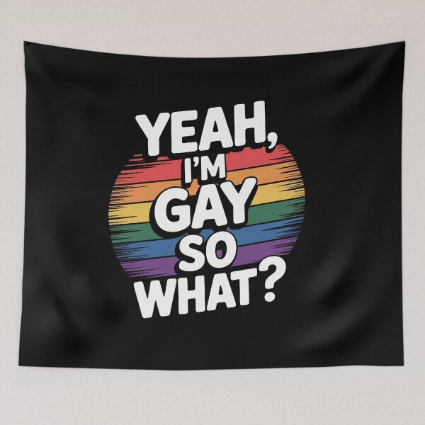 Item preview, Yeah I'm Gay So What Funny Sarcastic LGBT Pride Gift designed and sold by Say It With Ink.