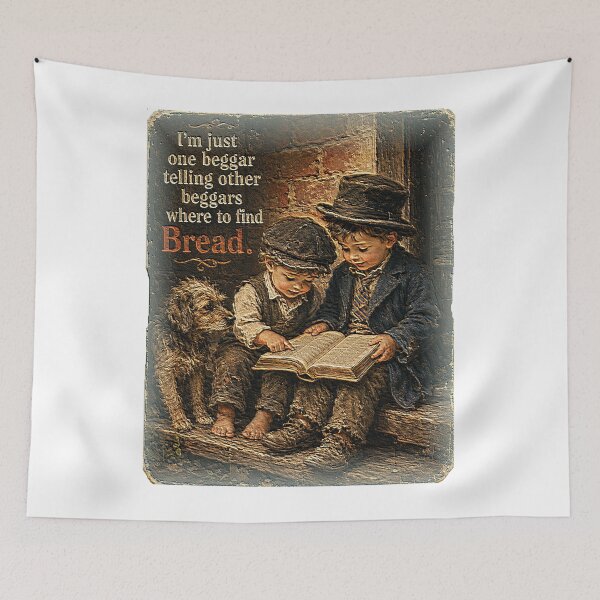 Item preview, Vintage Christian Beggar Boys Bible Art, Where to Find Bread Faith Poster, Inspirational Christian Wall Decor designed and sold by TerScott.