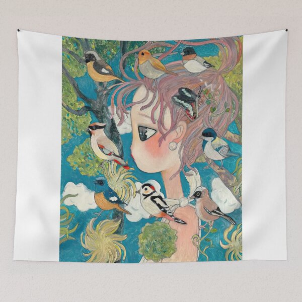 Item preview, Aya Takano Girl with Birds designed and sold by handadi56.