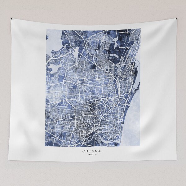 Item preview, Chennai Street Map India designed and sold by ArtPrints.