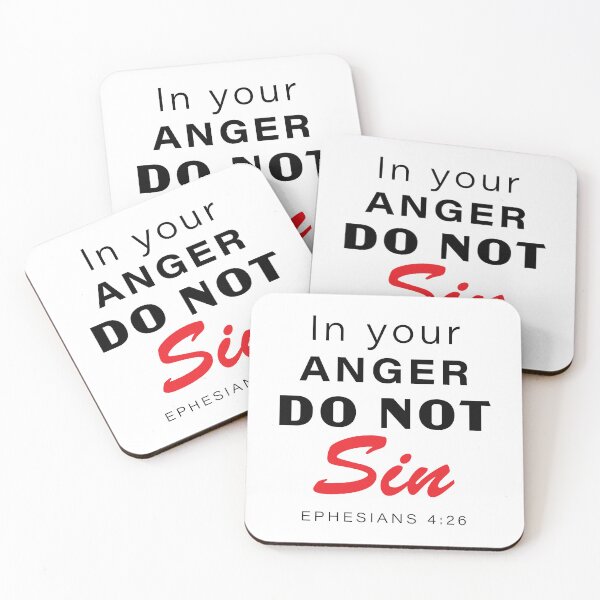 Item preview, In Your Anger Do Not Sin – Christian Faith Typography T-Shirt Design designed and sold by CrossCrafted.