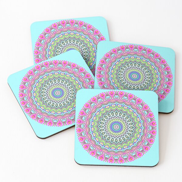 Item preview, Turquoise Pink Purple Orange Lime Green Mandala Art Pattern designed and sold by LC Graphic Design Studio.