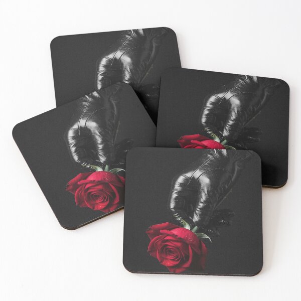 Item preview, Black Leather Glove Holding Red Rose designed and sold by ZhivanCrimson.