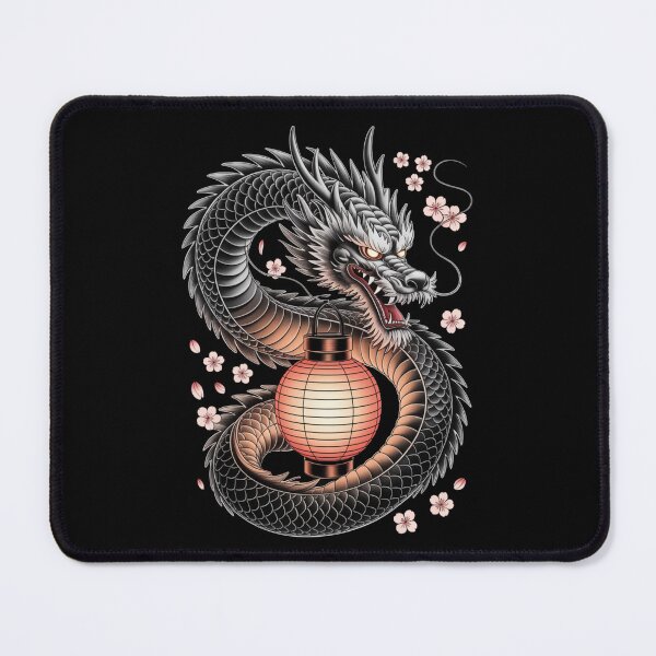Item preview, Japanese Dragon Lantern Cherry Blossom Oriental Tattoo T-Shirt designed and sold by DarylWelsh2024.