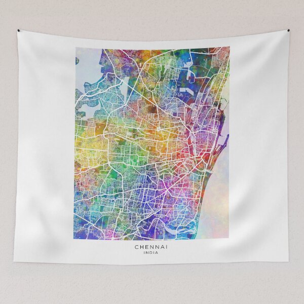 Item preview, Chennai Street Map India designed and sold by ArtPrints.