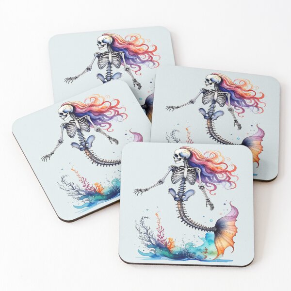Item preview, Skeleton mermaid with corals designed and sold by LiskoDesign.