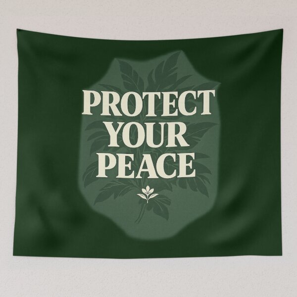 Item preview, Protect Your Peace Mental Health Minimalist Affirmation Bold Typography Wall Art T-Shirt designed and sold by irfanshikh.