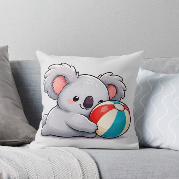 Item preview, Baby Koala with Beach Ball Kawaii Cartoon designed and sold by ChosmahDrawing.