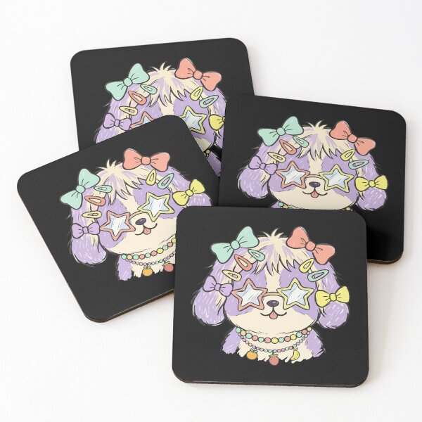 Item preview, Lavender Pastel Puppy Star Glasses designed and sold by Emegan Print Art.