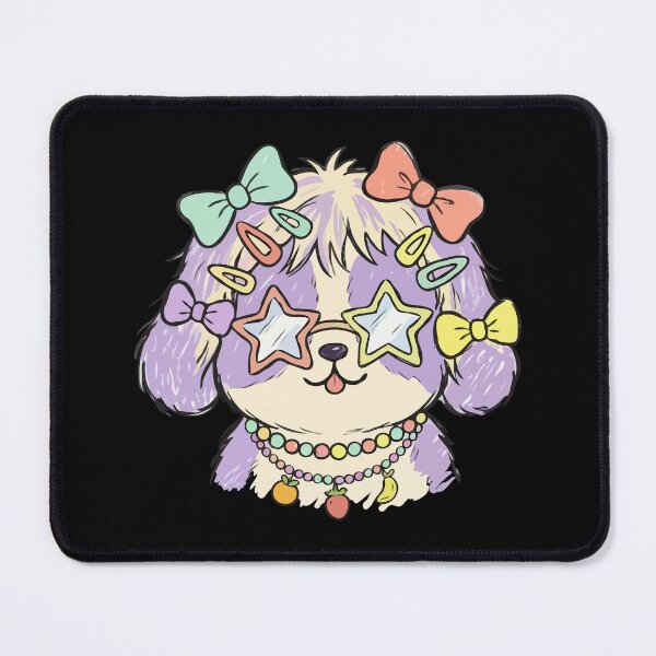Item preview, Lavender Pastel Puppy Star Glasses designed and sold by Emegan Print Art.