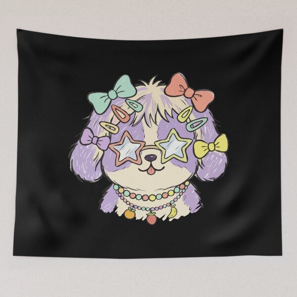 Item preview, Lavender Pastel Puppy Star Glasses designed and sold by Emegan Print Art.