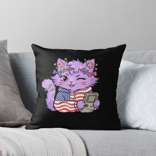 Item preview, Patriotic Gamer Purple Pet Portrait designed and sold by Emegan Print Art.