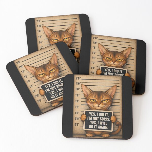 Item preview, Fugitive Abyssinian Cat Mugshot Rebel designed and sold by digitalbitcraft.