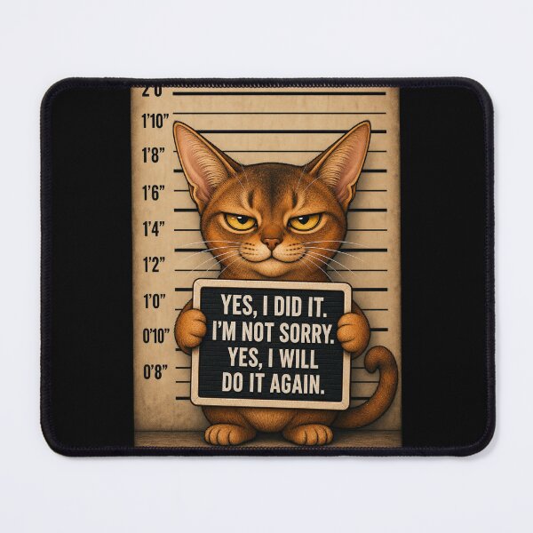Item preview, Fugitive Abyssinian Cat Mugshot Rebel designed and sold by digitalbitcraft.
