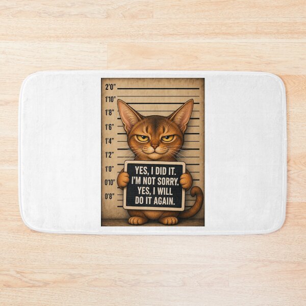 Item preview, Fugitive Abyssinian Cat Mugshot Rebel designed and sold by digitalbitcraft.