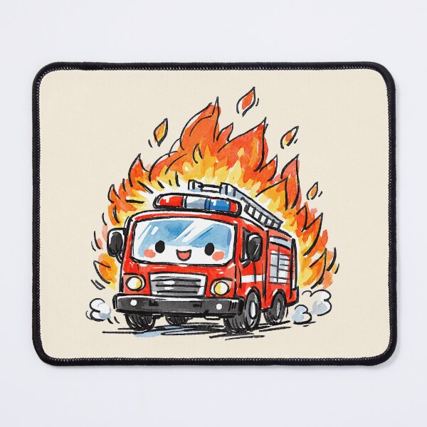 Item preview, Cute Fire Truck In Flames designed and sold by GogaVibeRe.