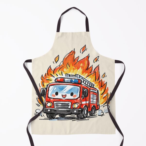 Item preview, Cute Fire Truck In Flames designed and sold by GogaVibeRe.
