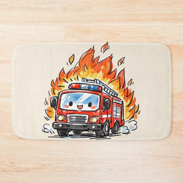 Item preview, Cute Fire Truck In Flames designed and sold by GogaVibeRe.