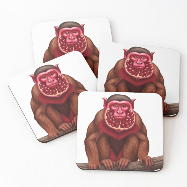 Item preview, Monkey Pomegranate Face Illustration designed and sold by AbanoubStore.
